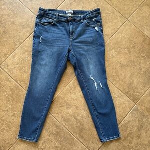 Like New - Ava & Viv - Ankle Jeans with Factory Distress
